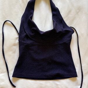 Stylish Purple Halter Crop Top